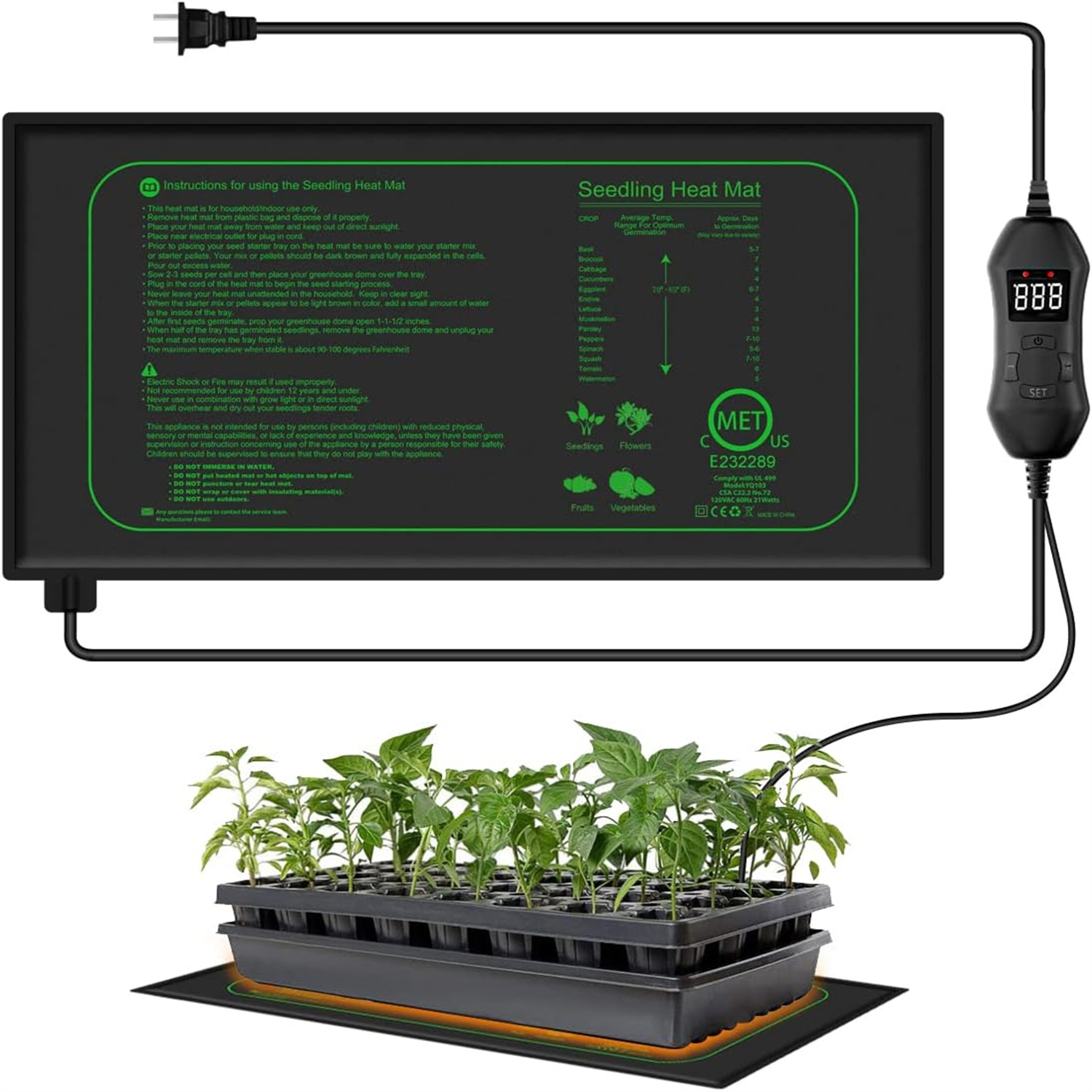 Heat Mat Seedling - Коврик для рассады с цифровым термостатом,